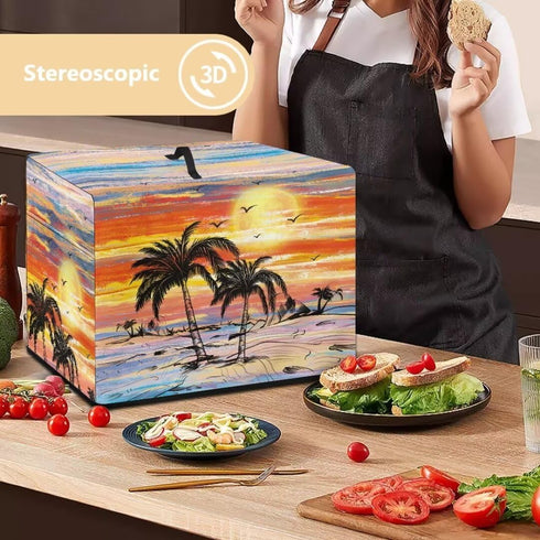 Palm Tree Sunset Dust Cover for Meat Slicer,Deli Slicer,Food Slicer,Waterproof Foldable Cover Kitchen Small Appliances Dust Cover with Handle...
