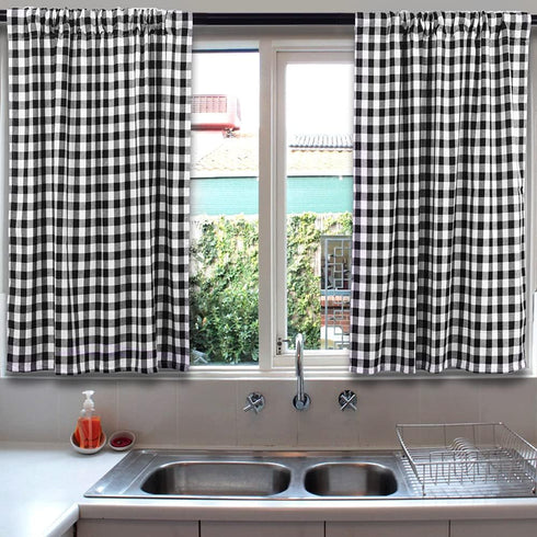 Buffalo Check Curtains Buffalo Plaid Curtains Blackout Curtains Farmhouse Country Curtains for Living Room, 36x36inch, 2 Pack (Black White)...