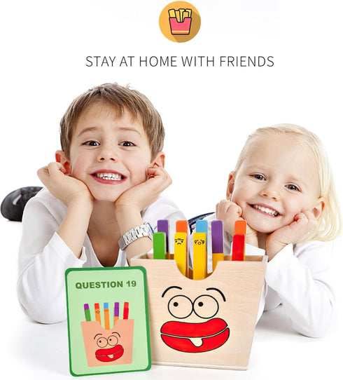 Wooden French Fries Sorting & Stacking Toys for Toddlers, Montessori Toys for 3 Year Old, Preschool Educational Toys to Develop Fine Motor Skills...