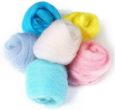MOMODA BAODLON 50 Colors Fibre Wool Yarn Roving for Needle Felting Hand Spinning DIY Craft Materials...