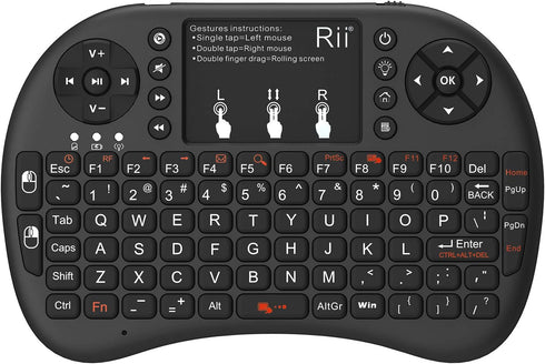 Rii 2.4GHz Mini Wireless Keyboard with Touchpad?QWERTY Keyboard, Backlit Portable with Remote Control for Laptop/PC/Tablets/Windows/Mac/TV/Xbox/PS...