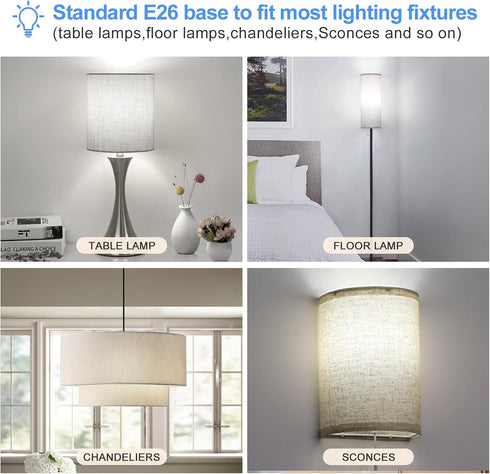 aooshine Q50 Dimmable LED Light Bulbs 6W 5000K Warm White,E26 Base 120Volts LED Bulb for Table Lamp Floor Lamp...