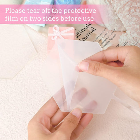 Yalikop 2 Pieces Acrylic Cake Topper Blank Clear DIY Birthday Personalized DIY Cake Topper for Custom Wedding Birthday Festival Party(Hexagon Styl...