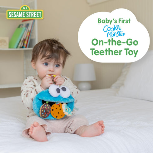 KIDS PREFERRED Sesame Streed Cookie Monster On The Go Activity Toy with Silicone Teether for Newborns...