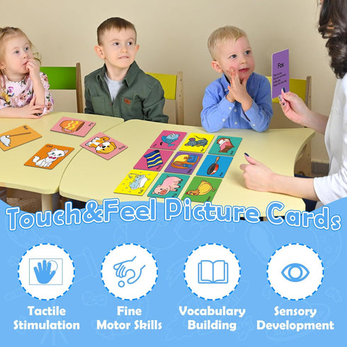 Touch & Feel Flash Cards for Toddlers 1-3,CVC Word Games,Speech Therapy Toys for 12 to 18 Months,Autism Sensory Products, Educational Flashcards,L...