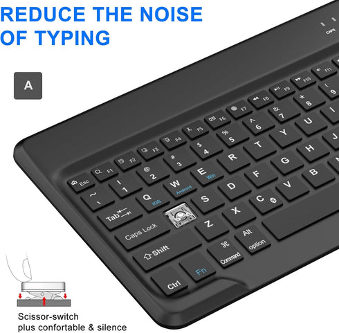 SENGBIRCH Bluetooth Keyboard for iPad Pro (13-inch, 12.9 inch), iPad Air 13-inch, Samsung Galaxy Tablet, Xiaomi, Wireless QWERTY Layout, USB-C Rec...