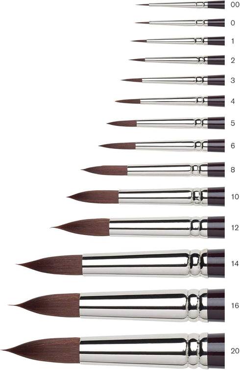 Winsor & Newton Galeria Round Short Handle Brush, Size 3, Silver...