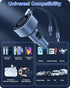 4-in-1 Retractable Car Charger, 60W Ultra-Fast Charging Car Charger, Car Adapter with 40-inch Type C/Lighting Charging Cable, Compatible with iPho...
