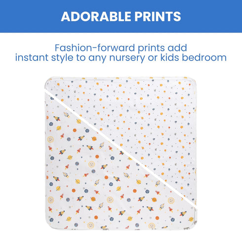 Delta Children 100% Cotton Flannel Baby Receiving Blankets for Girls and Boys – 30x30 Inches (Pack of 2), Space Exploration...