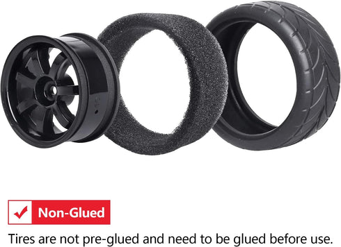 HobbyPark 12mm Hex RC Buggy Tires and Wheels Front & Rear for 1/12 1/10 Scale Models Car fit 2S 3S, Set of 4...