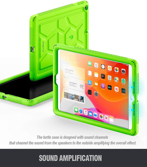 Poetic TurtleSkin Case Designed for iPad 10.2 9th Generation (2021) / 8th Generation (2020) / 7th Generation (2019), Heavy Duty Shockproof Kids Fr...