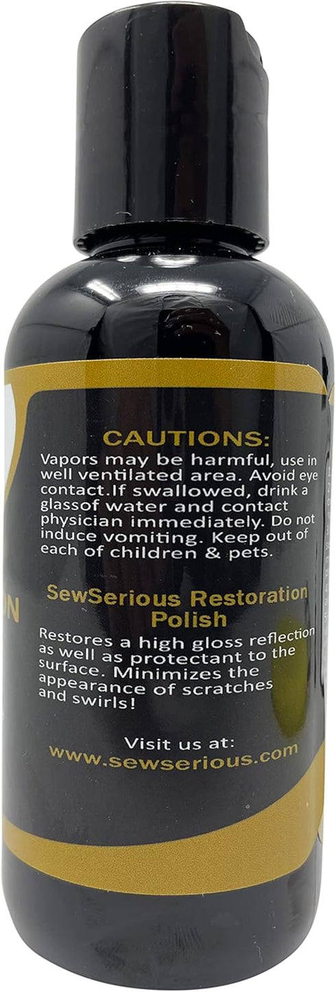 Vintage sewing machine restoration polish cleaning kit for high glossy reflection with wax microfiber cloth and foam pad - 4 FL Oz...