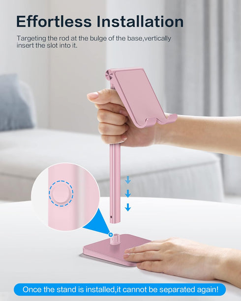 OMOTON Cell Phone Stand, Adjustable Angle Height Desk Phone Dock Holder for iPhone SE 2/11 / 11 Pro/XS Max/XR, Samsung Galaxy S20 / S10 / S9 / S8 ...
