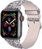 iiteeology Compatible with Apple Watch Band 46mm 45mm 44mm 42mm, Glitter Shiny Bling Leather Band for iWatch Series 10/9/8/7/6/5/4/3/2/1/SE - Silv...