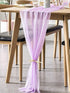 BOXAN Rustic 30x120 Inch Light Purple Sheer Table Runner for Boho Lavender Wedding Party Decor,Romantic Bridal & Baby Shower Lilac Reception Table...