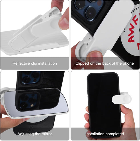 Gatuida Smartphone Camera Mirror Reflection Clip Kit, 2PCS Adjustable Phone Camera Mirror Reflection Clip Kit, Mirror Reflection Clip Kit, Mirror ...