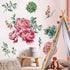 Amaonm Removable 3D Beautiful Pink Red Peony Flowers with Green Plants Leaf Wall Decal Wall Stickers DIY Peel and Stick Art Decor for Kids Girls B...
