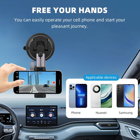 Powerful Suction Cup Car Mount for Insta360 X4 X3 X2,Windshield Window Dashboard Quick-release Holder for Pocket 3 GoPro 12 11 10 9 8 Action 4 3 i...
