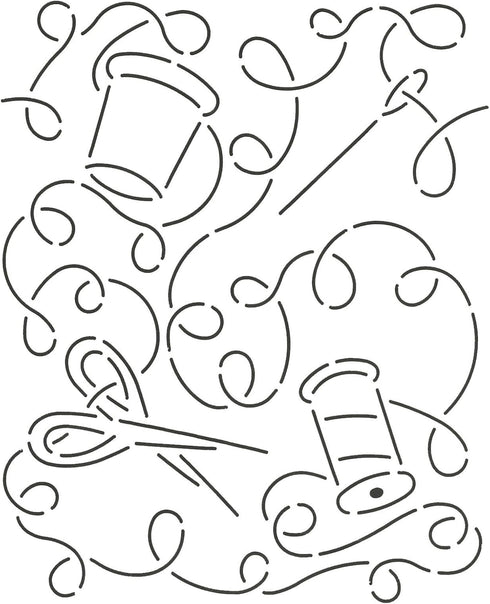 Quilting Creations Sewing Box Jumble Quilt Stencil...