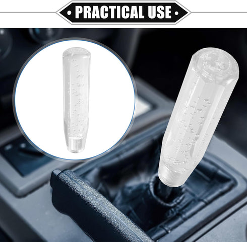 Gear Shift Knob Stick, 20cm Faux Crystal Transparent Bubble Gear Shifter Universal for Manual Transmission Vehicle Durable Acrylic Clear with Adap...