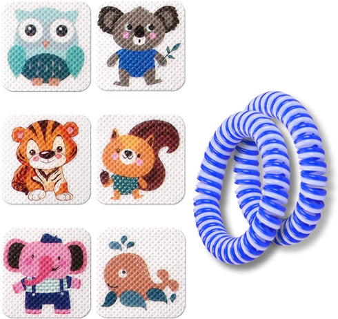 120 Pack Mosquito Patches with 2 Bracelet, Resealable Stickers for Kids Adult - Nature Citronella, Lemongrass and Eucalyptus, Up to 24 Hour of Pro...