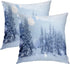 Batmerry Winter Pillow Covers 18x18 Inch Set of 2, Mysterious Winter Landscape Majestic Mountains in Magical Snow Double Sided Decorative Pillows ...