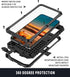 Samsung Galaxy S22 Plus Aluminum Metal Bumper Silicone Case with Stand, Water Resistant, Heavy Duty Rugged, Built-in Screen Protector, Black...