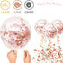 Rose Gold Confetti Balloons, 50pcs 12 Inch Metallic Confetti White and Rose Gold Latex Balloons with 33 Feet String for Birthday Party Wedding Ann...