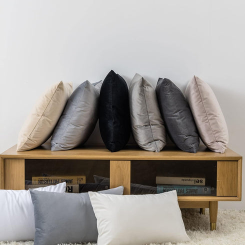JUSPURBET Black Velvet Pillow Covers Set of 2 Decorative Throw Pillow Covers for Couch Sofa Bed Soft Cushion Covers Cases with Hidden Zipper for L...