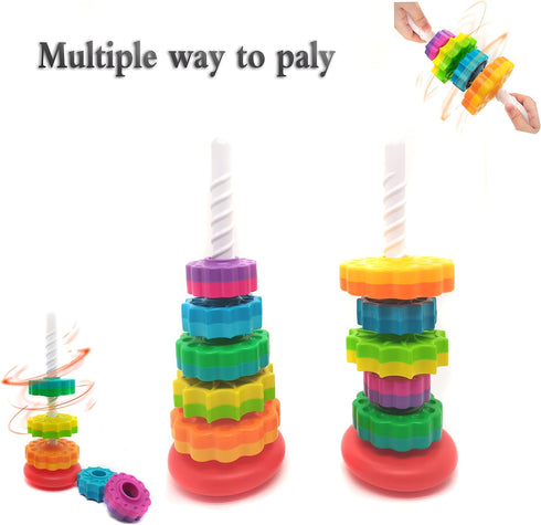 Baby Spin stack Toy,Premium Stacking Toy for Kids,Baby Spinning Toy,Stacking Toy for Babies and Toddlers,Educational Toddler Learning Toys,Autism ...