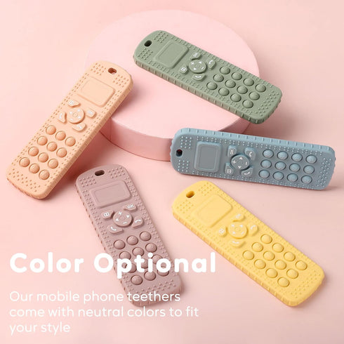 Socub Silicone Baby Teething Toy for Babies 3-12 Months, 2 Pcs Mobile Phone Shape Teether Toys for Infants Boys Girls, BPA Free Pain Relief Chew T...