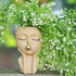 Planters for Indoor Plants Cute Lady Bubble Blowing Head Planter Resin Face Planters Flower Pot with Drainage Hole (Brown)...