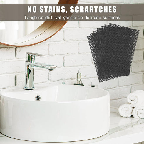 50 Pcs Flexible Scrubbing Screen for Household Cleaning 5.5" x 4" Scrubber Flexible Scouring Mesh Pad Cleaning Abrasive Grit Screen for Remove Car...