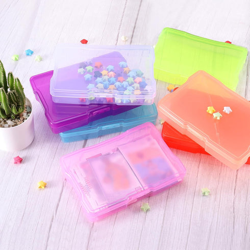 PATIKIL 5x7 Photo Storage Box, 2 Pack Photo Boxes Storage Photo Organizer Cases Storage Container Picture Boxes Plastic for 5x7 Pictures Sticker S...