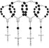 4 Pieces Auto Rosary for Rearview Mirror Pearl Glass Beads Catholic Bracelet Rosary Beads Catholic for Woman Men Car Rosary with Cross Crucifix Ro...