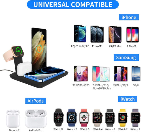Wireless Charger 4 in 1, Detachable Wireless Portable Charger for AirPods/iWatch, Qi Wireless Charger for iPhone/Samsung Galaxy/Other Qi Phones......
