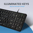 Perixx PERIBOARD-333B Wired Backlit USB Keyboard- X Type Scissor Keys - Compact 14.25x4.57 Inches - Big Print Letters - White Backlit - US English...