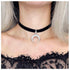 Punk Moon Leather Choker Necklace Black Leather Cord Necklace Silver Moon Pendant Necklace Gothic Velvet Collar Necklace Chain Jewelry for Women a...