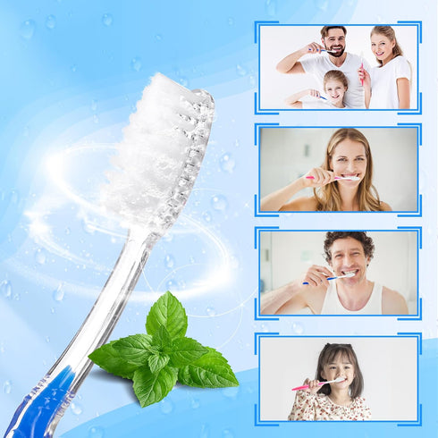 50 pcs Prepasted Disposable Toothbrushes Bulk Individually Wrapped Pre Pasted Soft Bristle Tooth Brush Set Travel Toothbrushes for Homeless Gift H...