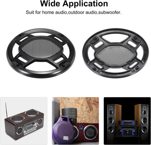 MECCANIXITY Speaker Grill Cover 6.5" Mesh Subwoofer Grill Guard Protector for Home Audio DIY Black 2 Pack...