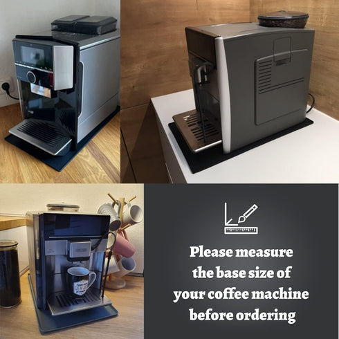 PIVBY Silicone Mat Under Coffee Machine With Lip Coffee Maker Appliance Automatic Machines Espresso Accessory Black Multifunctional Rubber Base Ma...