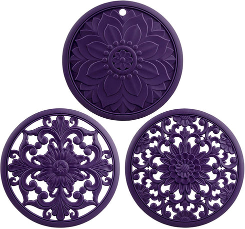 Smithcraft Silicone Trivets for Hot Pots and Pans, Non Stick Hot Pad Pot Holders for Kitchen, Multi-use Heat Resistant Mat for Table and Counterto...