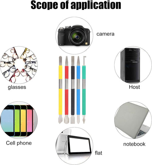 Hilitand 5pcs Dual Ends Metal Spudger Set, Professional Pry Opening Spudger, Prying Opening Repair Tool Kit for Mobile Phone Tablet Laptop Mp3 Wat...