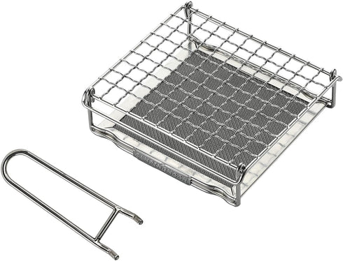 CAMPINGMOON Camping Toaster for Gas Stove Top Fire Grill Grid 304 Stainless Steel Bread Toasters Cooking Grill With Anti Scalding Mesh Fork Medium...