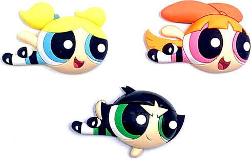 Monogram Powerpuff Girls 3 Piece Magnet Set –Bubbles, Blossom and Buttercup 3D Foam Magnet - Magnet for Refrigerators, Office and Lockers......