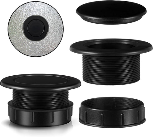 Sadnyy Parasol Umbrella Hole Ring Plug and Cap Set Outdoors Deck Table Hole Cover Insert Thicker Umbrella Plug for Patio Table Yard, Black...
