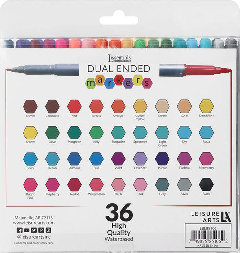 Essentials By Leisure Arts Arts Double Ended Marker Set 36pc...