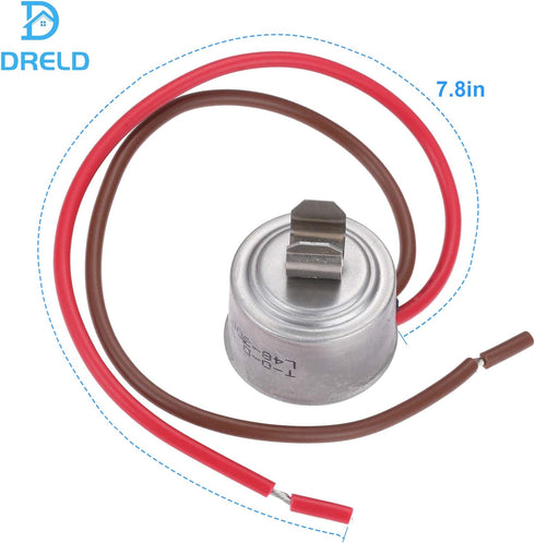 DRELD 4387503 Refrigerator Bimetal Defrost Thermostat, Replaces WP4387503 343917 61002113 PS11742474 AP6009317, Replacement for Whirlpool, Kenmore, Sears