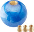 Round Ball Shift Knob Universal Marble Style Gear Shift Knob 5 6 Speed for Manual Automatic Vehicles with Adapters (Dark Blue)...