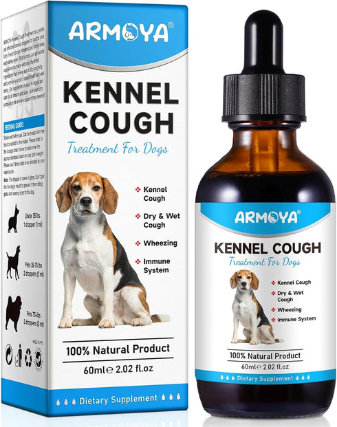 Dog Cough Treatmen - Kennel Cough for Dogs - Dog Allergy Relief - Natural Cough Supplement for Dogs - Herbal Drops for All Breeds & Sizes Natural ...